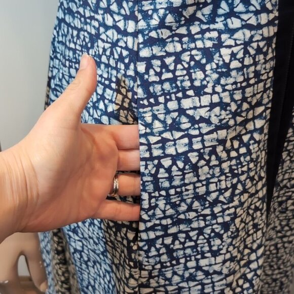 Tory Burch Vienna Dress Womens Size Small Blue Zippered Short Sleeve Fit & Flare - Picture 12 of 14